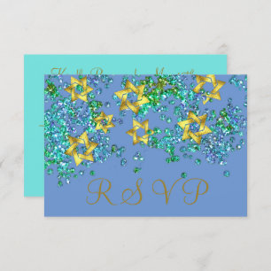 Colourful RSVP Gold Star Glittery Confetti