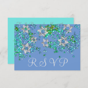 Colourful RSVP Silver Star Glittery Confetti