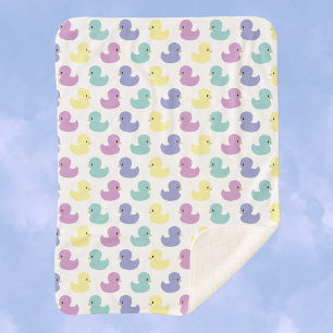 Colourful Rubber Duckies Baby Kids Sherpa Blanket