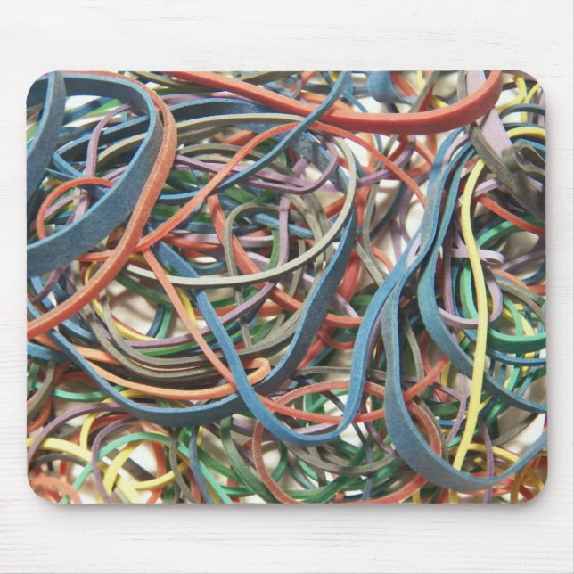 Colourful Rubberbands Mousepad (Front)