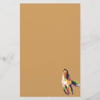 Colourful Running Horse Stallion Equestrian Stationery