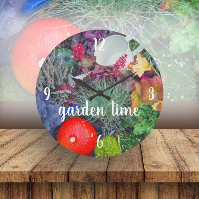 Colourful rustic autumn garden large clock (Creator Uploaded)