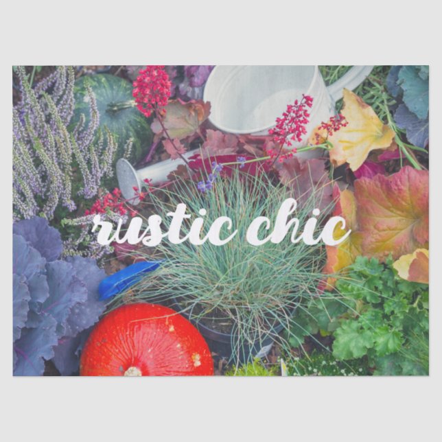 Colourful rustic autumn garden tissue paper (Front)