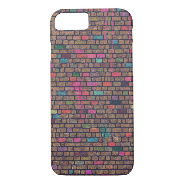 Colourful Rustic Brick Wall Texture Case-Mate iPhone Case (Back)