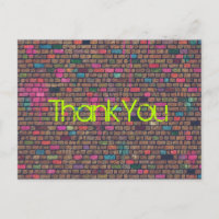 Colourful Rustic Brick Wall Texture Thank You