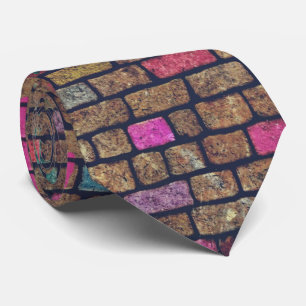 Colourful Rustic Brick Wall Texture Tie