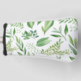 Colourful Rustic Eucalyptus Watercolor Leaves Golf Head Cover