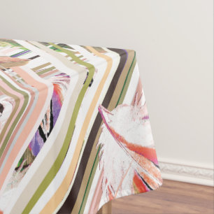 Colourful Rustic Feather Vintage Modern Pattern Tablecloth