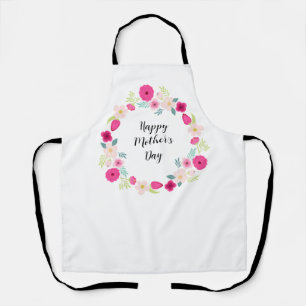 Colourful Rustic Floral Wreath Apron
