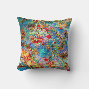 Colourful Rustic Flower Digital Collage 2 Cushion