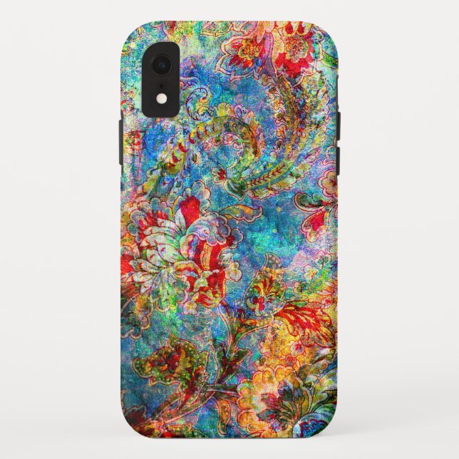 Colourful Rustic Flowers Pattern 2 Case-Mate iPhone Case (Back)