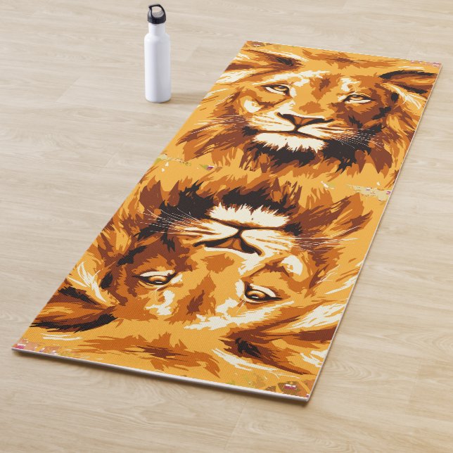 Colourful Safari Lion Yoga Mat - Wildlife Big Cats (In Situ)