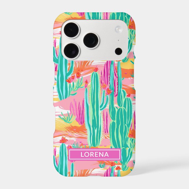 Colourful Saguaro Cacti Personalised (Back)
