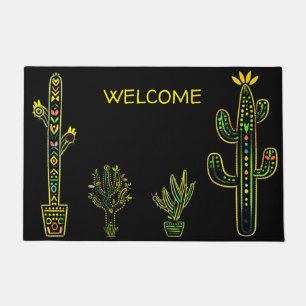 Colourful Saguaro Cactus Southwestern Doormat