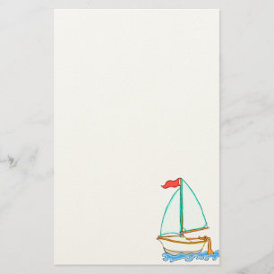 Colourful Sailboat 1 Stationery