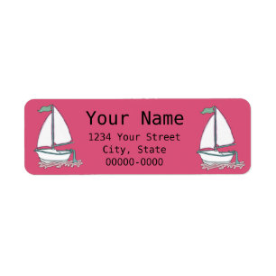 Colourful Sailboat 4 Return Address Labels