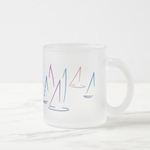 Colourful Sailboats Frosted Mug