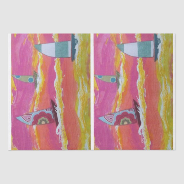 Colourful Sailboats Tissue Paper (Front)