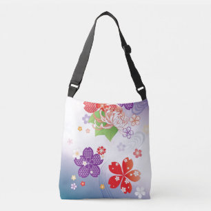 Colourful Sakura and Dahlia Kimono :: Crossbody Bag