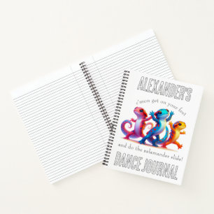 Colourful Salamanders do the Salamander Slide Notebook