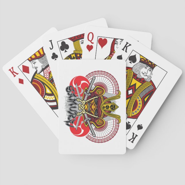 Colourful Samurai Emblem Playing Cards (Back)
