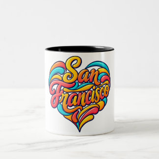Colourful San Francisco Heart Mug