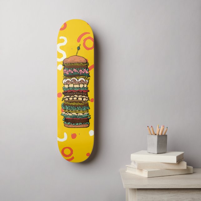 Colourful Sandwich Stack Artwork Skateboard (Wall Art)