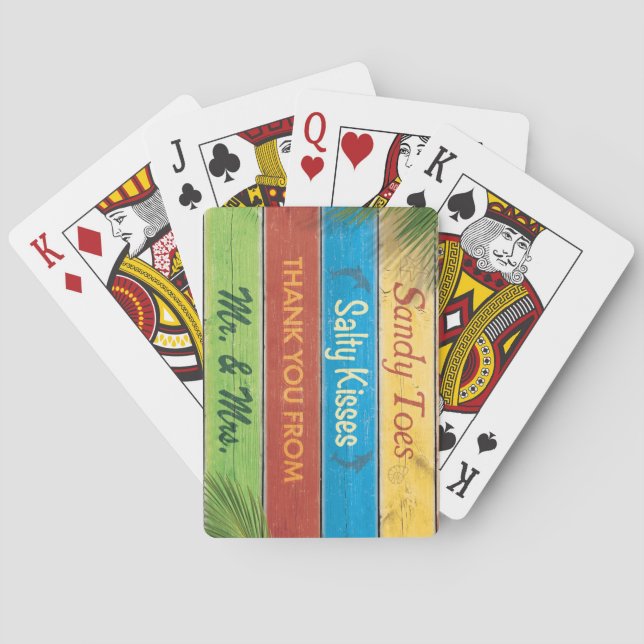 Colourful Sandy Toes Salty Kisses Deck of Cards (Back)