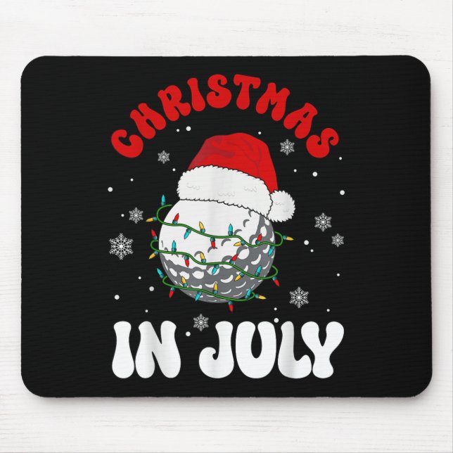 Colourful Santa Hat Lights Funny Golf Lover Christ Mouse Mat (Front)