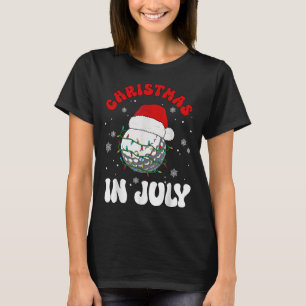 Colourful Santa Hat Lights Funny Golf Lover Christ T-Shirt