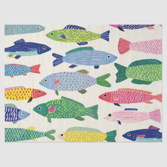 Colourful Sardines Seamless Pattern (1) Tissue Paper (Front)
