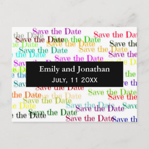 Colourful "Save the Date" with Photo - Post Card