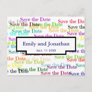 Colourful "Save the Date" with Photo - Post Card