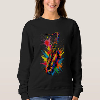 Colourful Saxophone Music Jazz Teacher player cool Sweatshirt