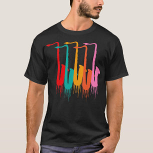 Colourful saxophone Musical instrument jazz musici T-Shirt