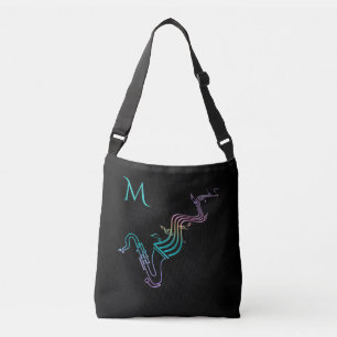 Colourful Saxophone on Customisable Colour Tote