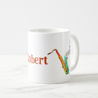 Colourful Saxophone Personalised Coffee Mug