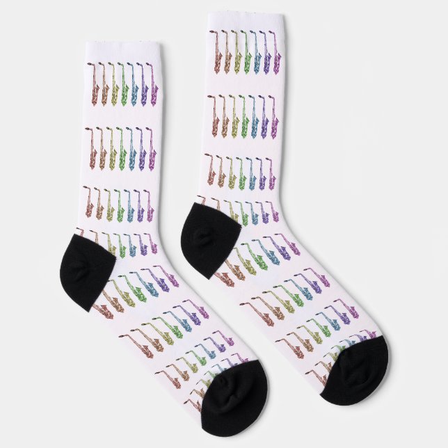 Colourful Saxophone Rainbow  Socks (Right)