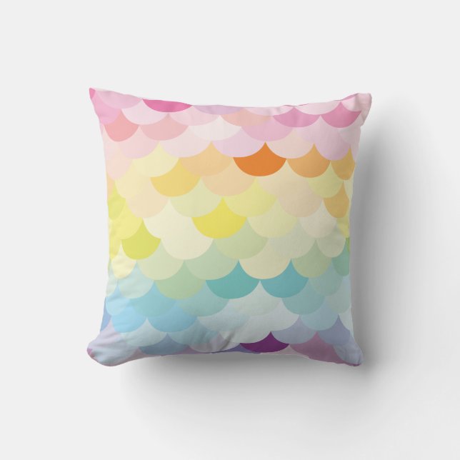 Colourful scale design // pastel cushion (Front)