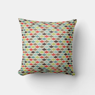 Colourful Scalloped Pattern Throw Pillow