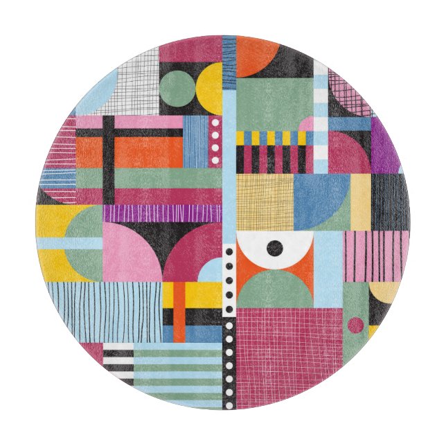 Colourful Scandinavian: Cheerful Pattern Mix. Cutting Board (Front)