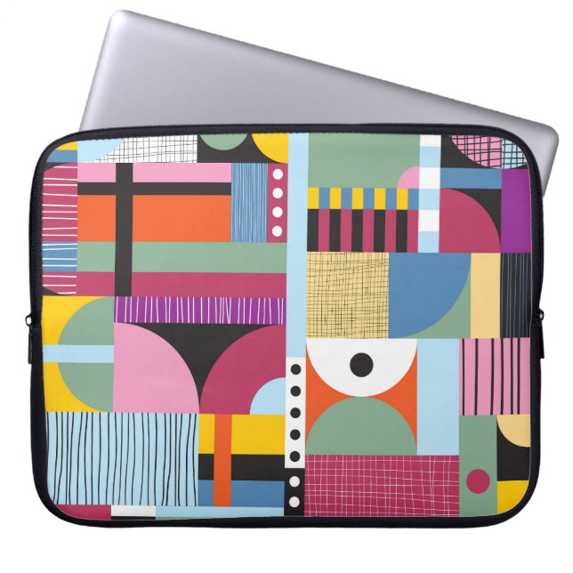 Colourful Scandinavian: Cheerful Pattern Mix. Laptop Sleeve (Front)