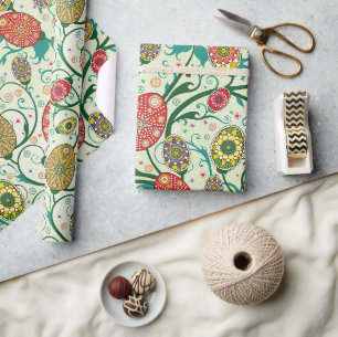 Colourful Scandinavian Easter Eggs Wrapping Paper
