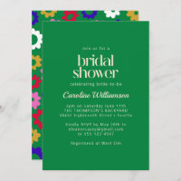 Colourful Scandinavian Flower Green Bridal Shower