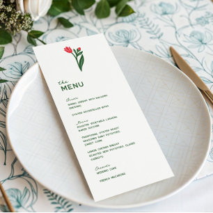 Colourful Scandinavian Wildflower Wedding Dinner Menu