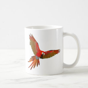 Colourful Scarlet macaw fly art Coffee Mug