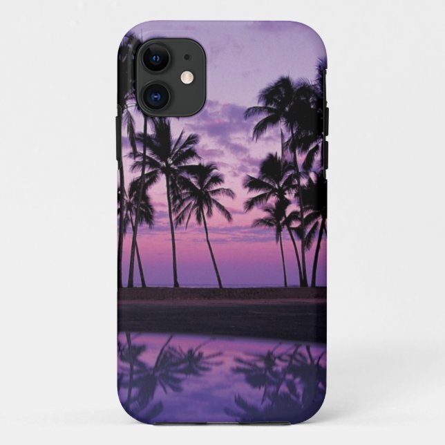Colourful Scene of Palm Trees at Sunset Case-Mate iPhone Case (Back)
