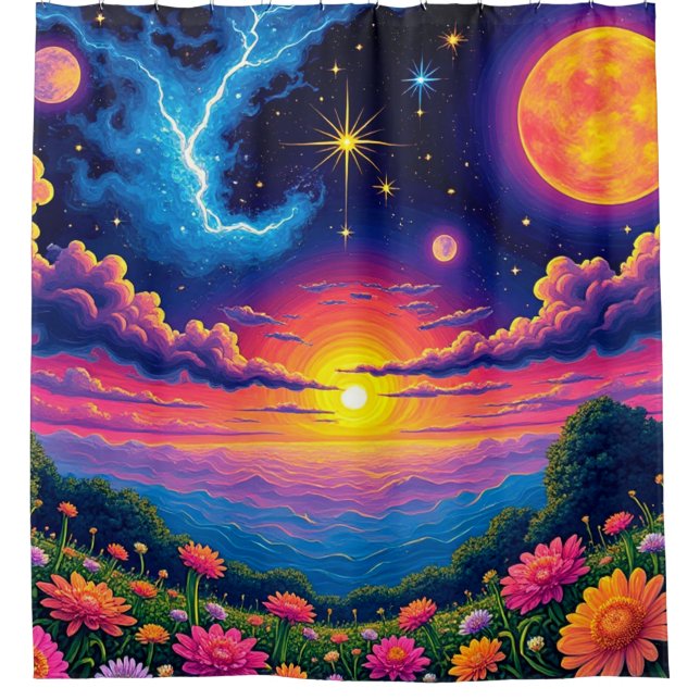 Colourful Scenery Shower Curtain (Front)