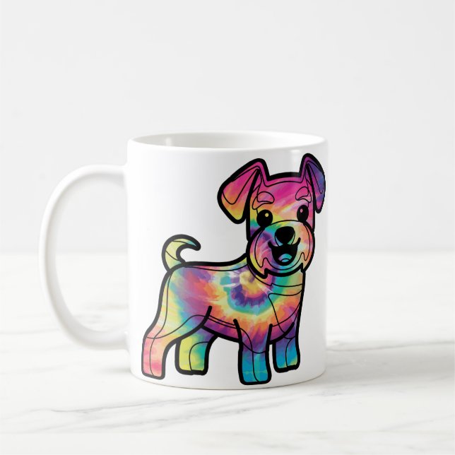 Colourful Schnauzer: Tie Dye Delight Coffee Mug (Left)