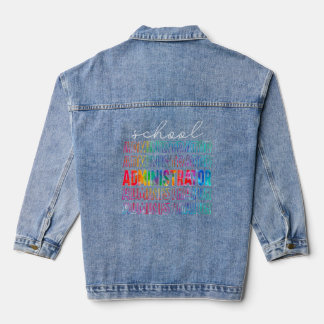 Colourful School Administrator Admin Squad School  Denim Jacket